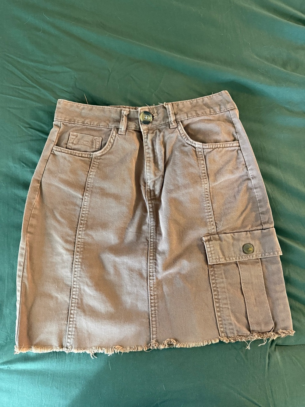 Zara Brown Utility Cargo Mini Skirt